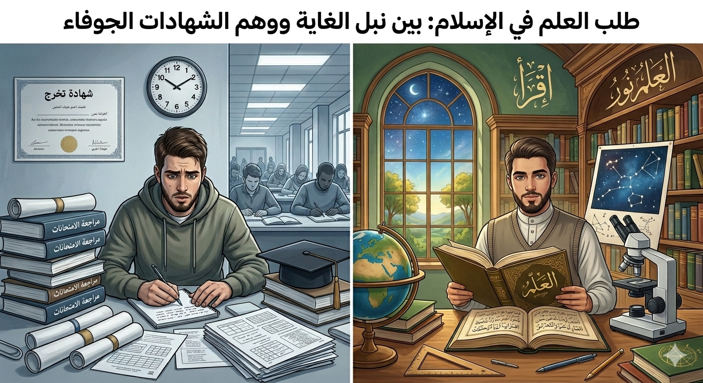 طلب العلم في الإسلام: بين نبل الغاية ووهم الشهادات الجوفاء